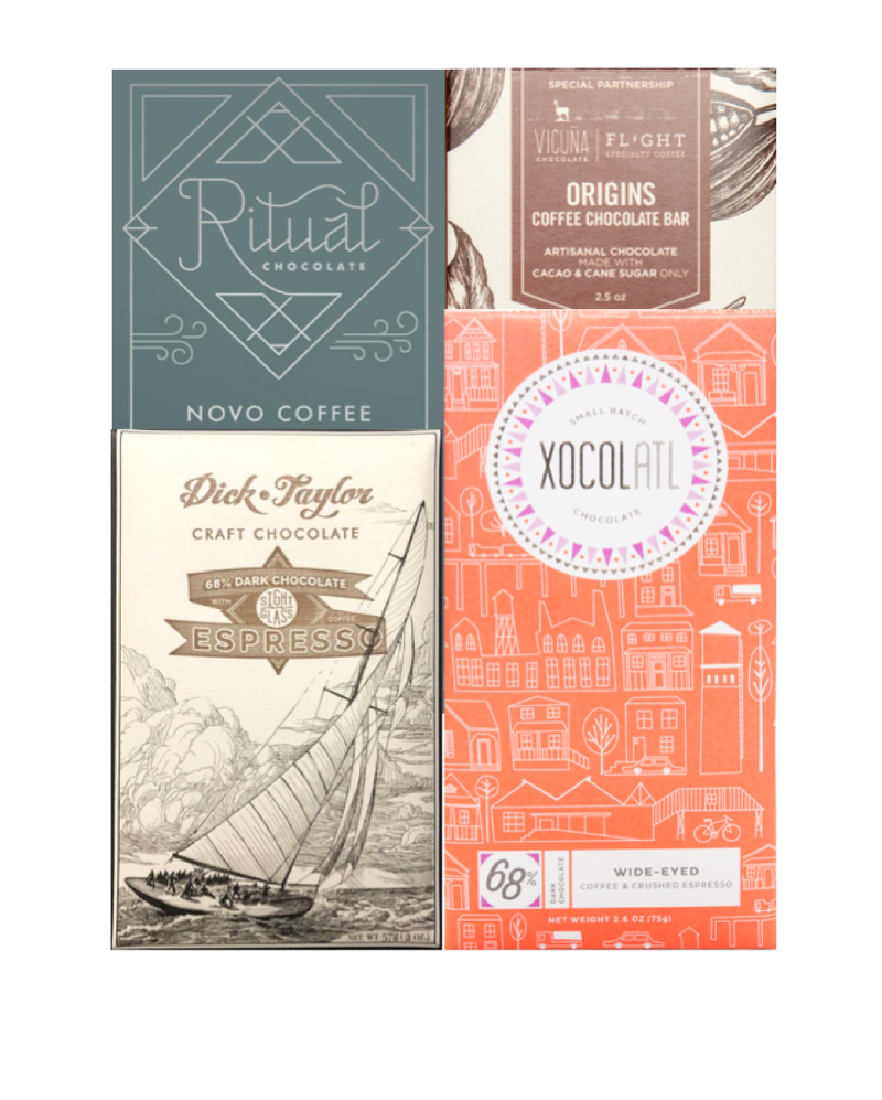 Coffee-infused Chocolate Selection - 4 bar subscription bundle - FREE SHIPPING